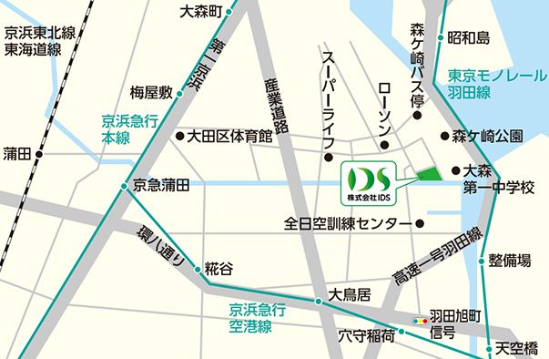 IDS池上ドローンスクール周辺地図